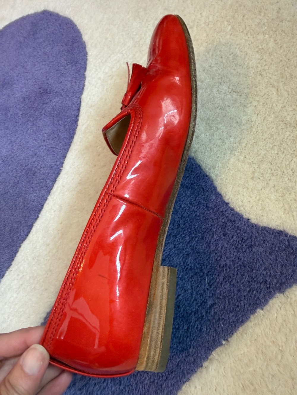 Paul Green Glossy Orange Patent Tassel Loafers - Picture 4 of 10